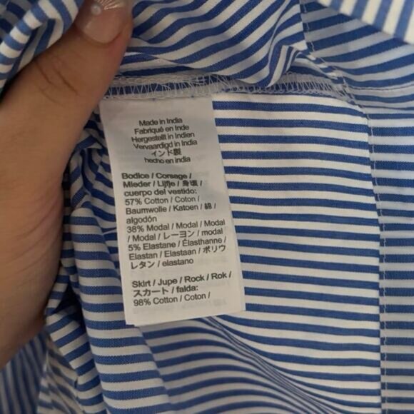 NWT J.Crew Striped Ribbed Knit Mixy Dress White Blue Size Small - Picture 6 of 7